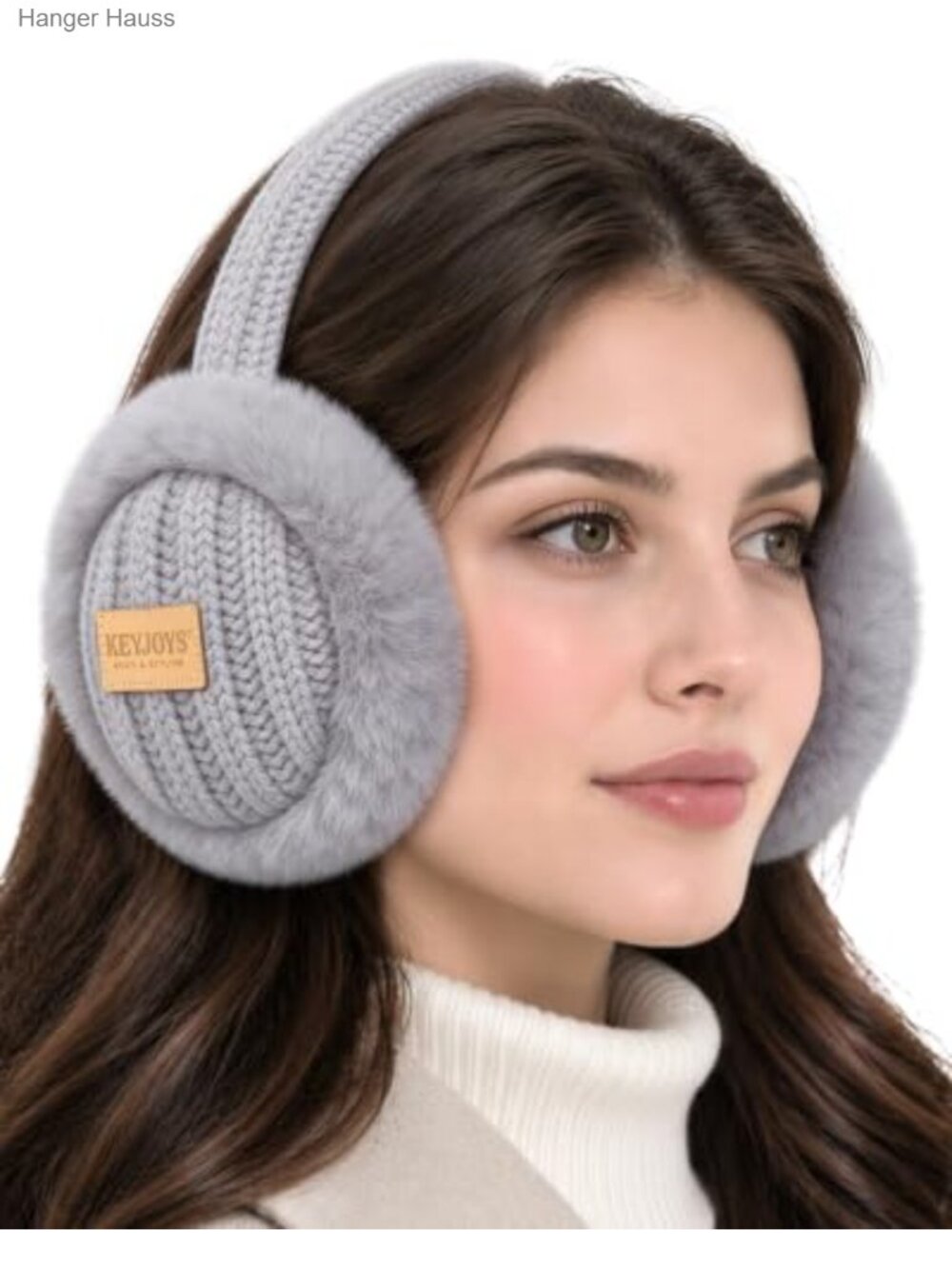Fluffy Faux Fur Fleece Lined Foldable Winter Ear Muffs Ear Warmers